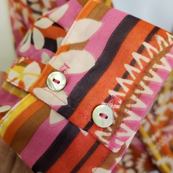 Ivy Jane L/S Multi Color Sheer Wrap Open Front Blouse Size S - Picture 4 of 7